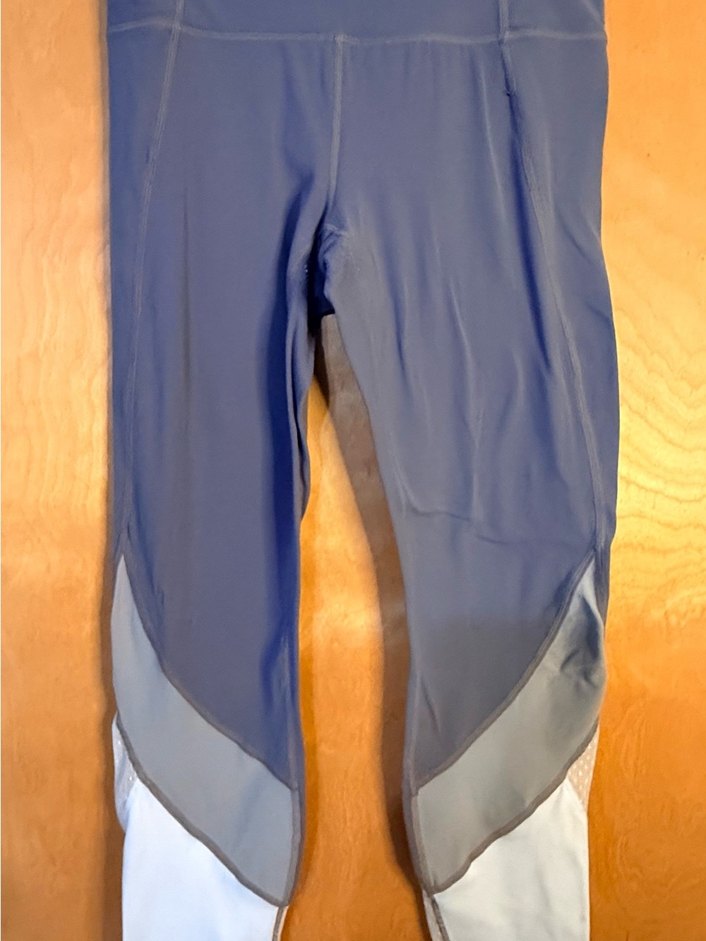 Athleta Two-Tone Blue Colorblock Leggings